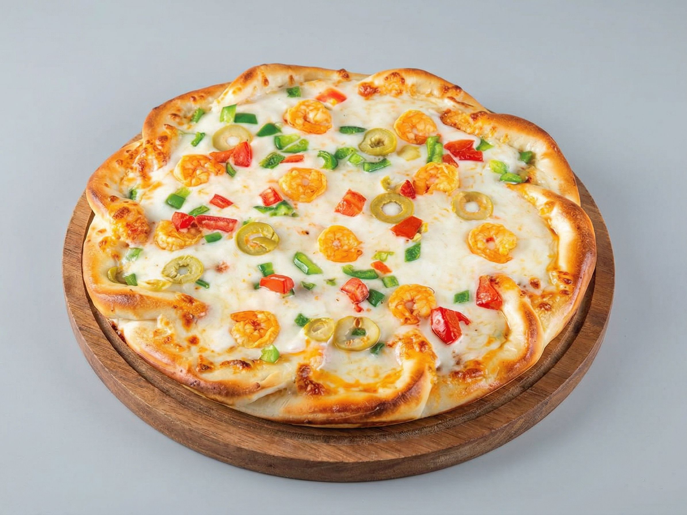 Shrimp Fasting oriental pizza
