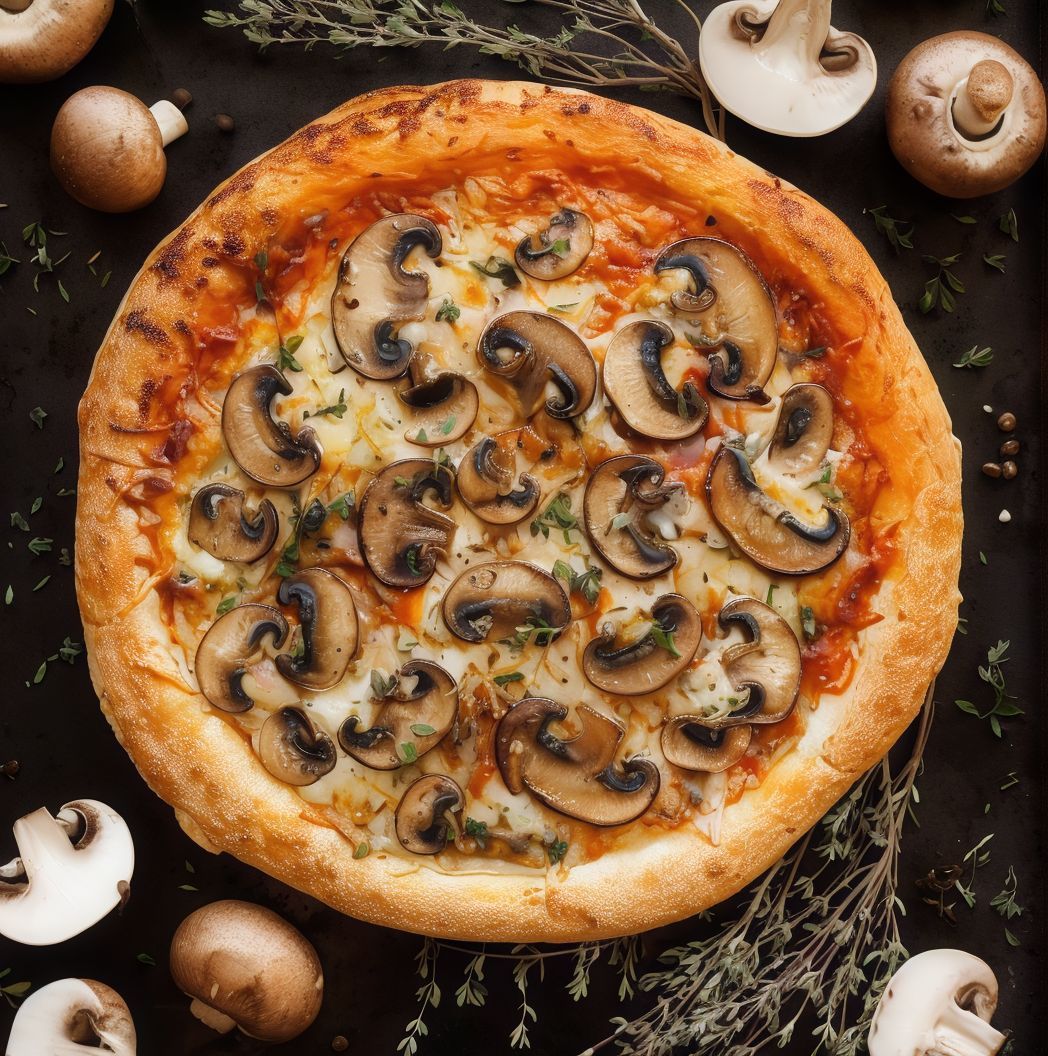 mushroom Fasting oriental pizza