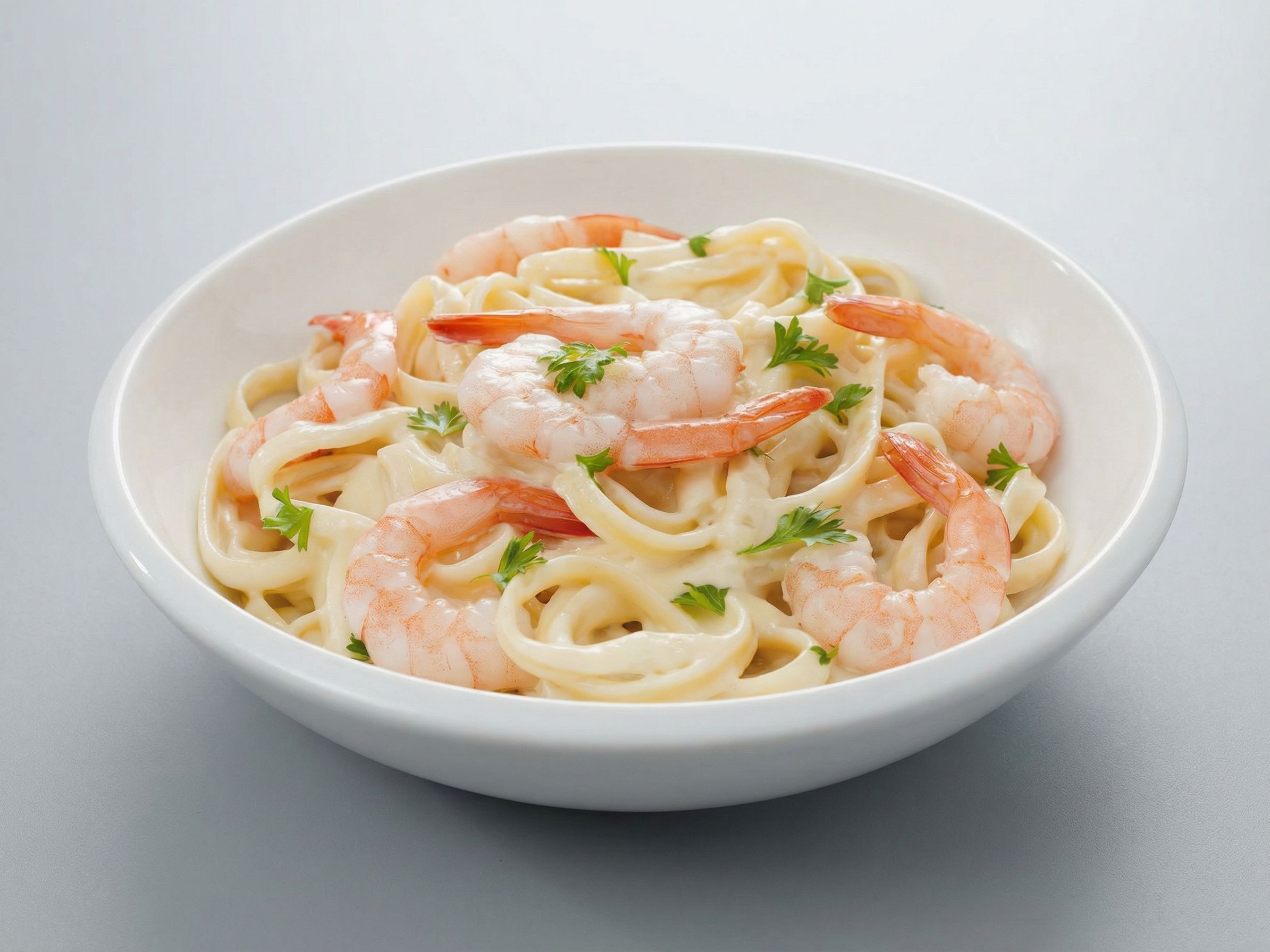 Shrimp pasta white sauce