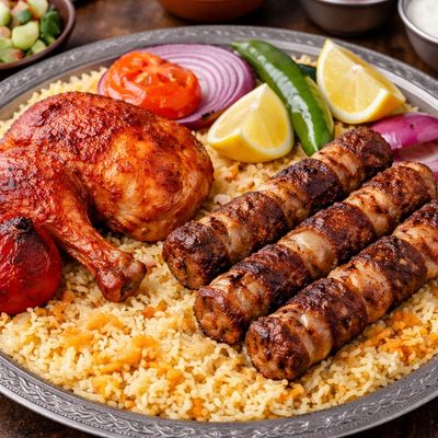Quarter chicken and quarter kilo tarab