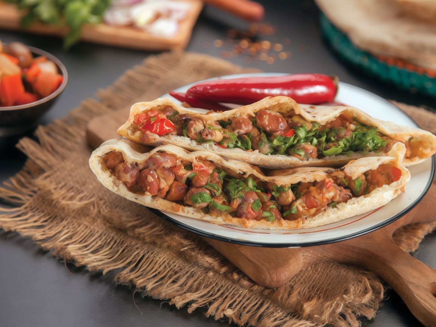 Oriental Sausage Foul Sandwich