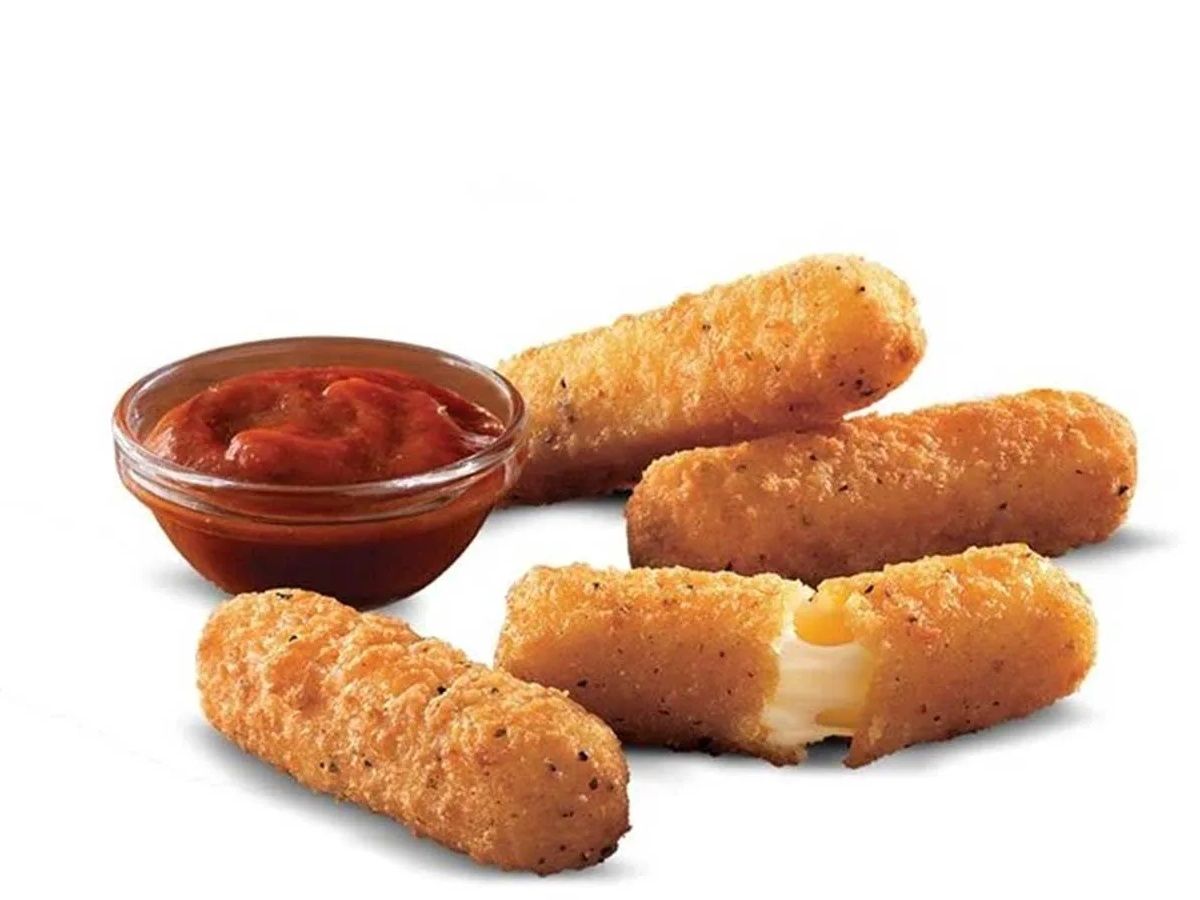 Fried mozzarella cheese sticks