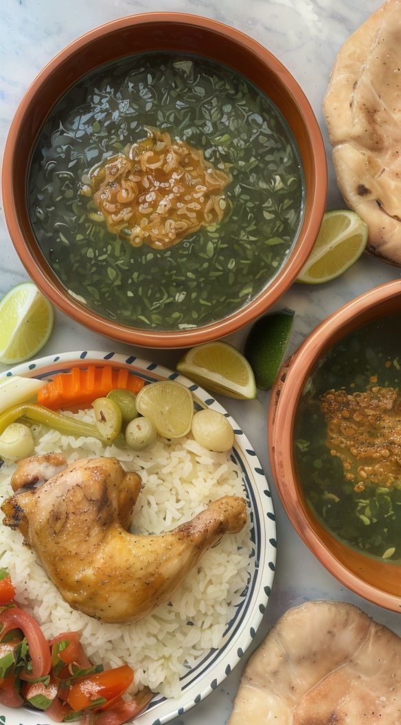 Chicken and molokhia dish