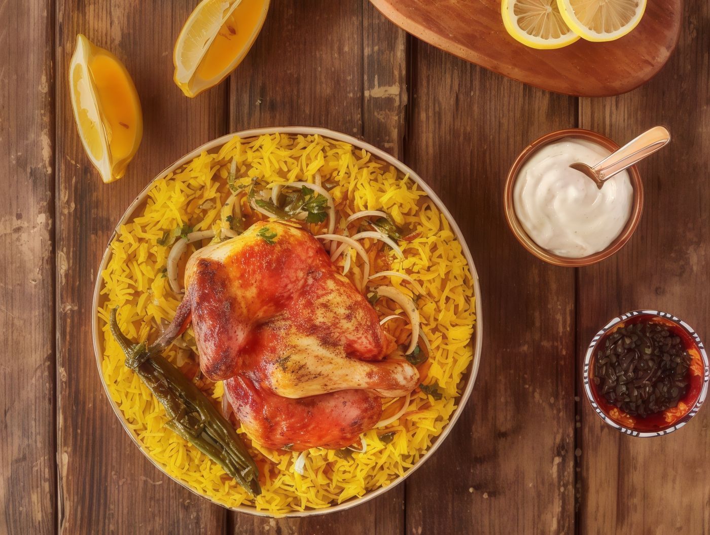 Half grilled chicken meal
