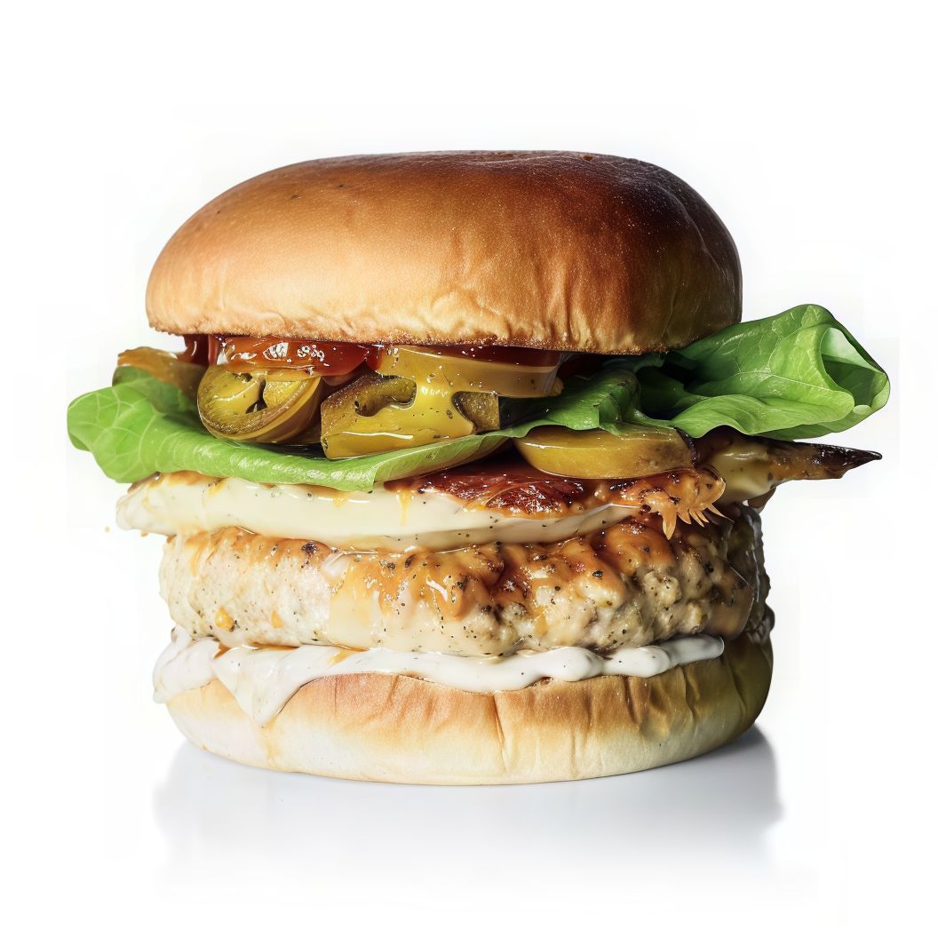 Stuffed Cheese Chicken Burger