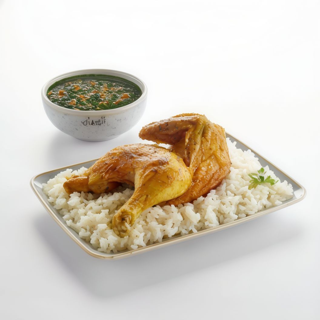 Half a chicken tikka rice meal