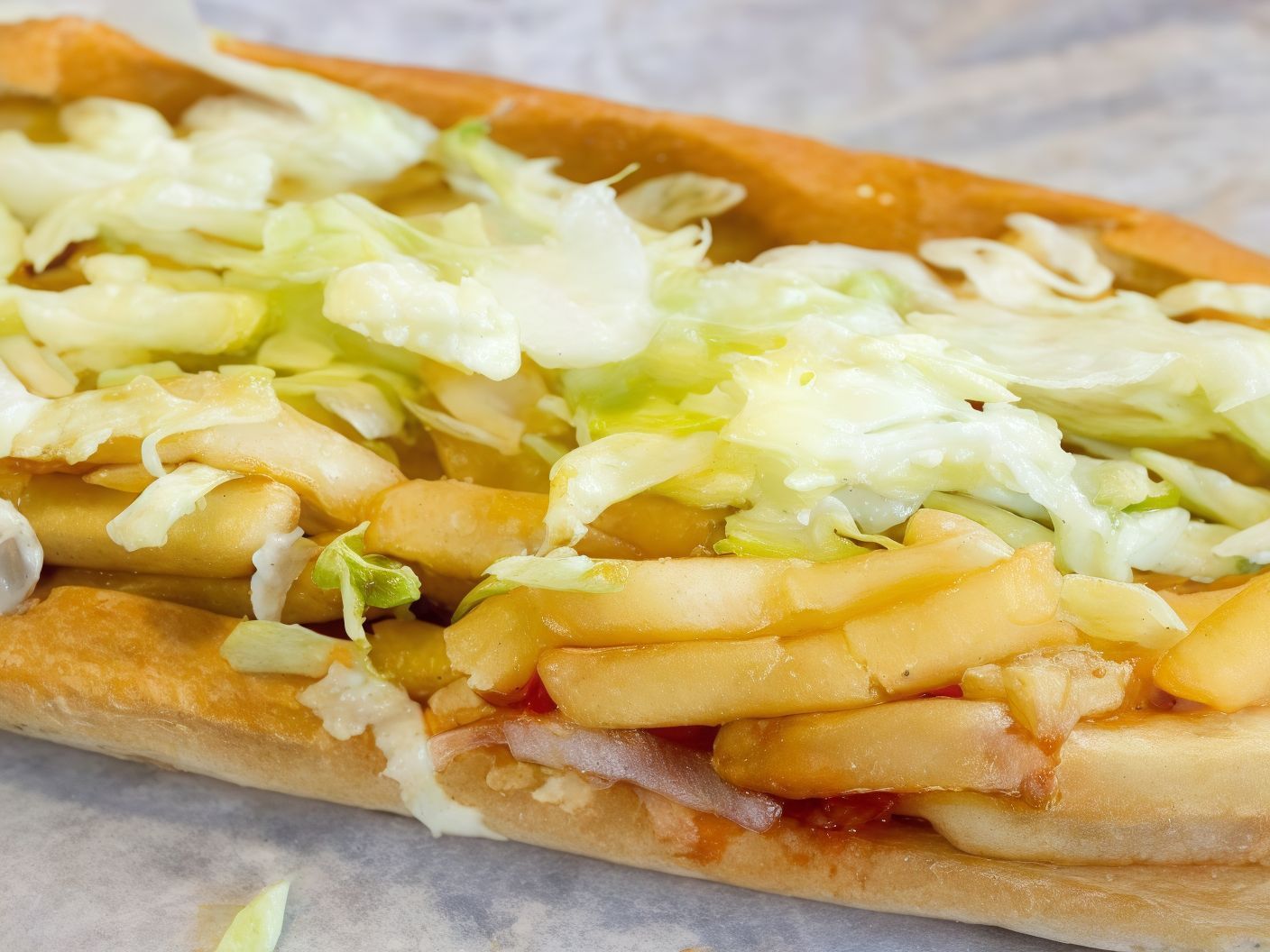 Barbecue potatoes sandwich