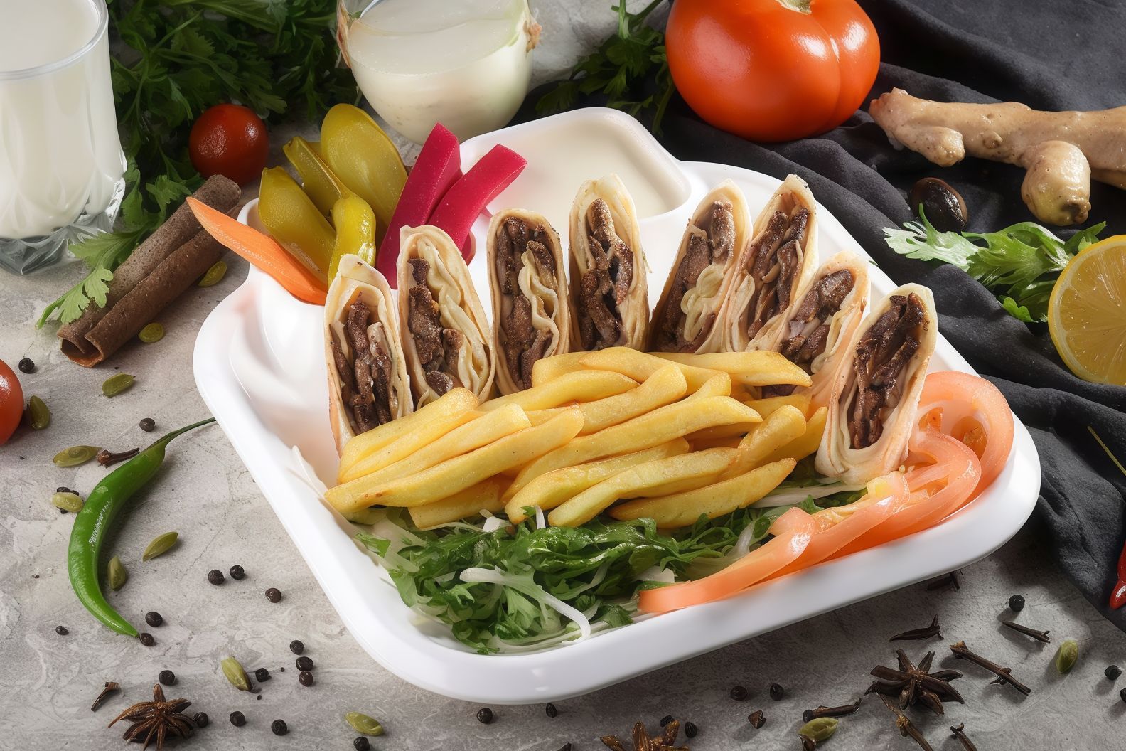 Double Shawarma Meal Chicken