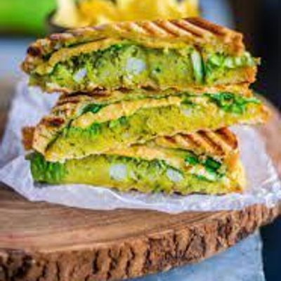 Potato sandwich with roumy and cheddar cheese