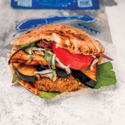 Falafel With Eggplant Sandwich