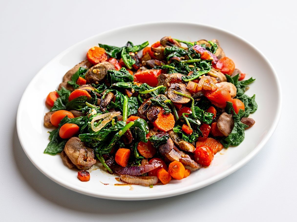 Sauteed Vegetables With Mushroom Plate