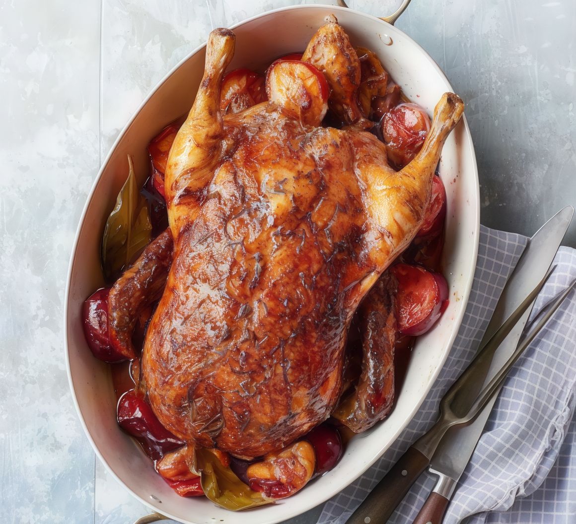 Half plain duck dish