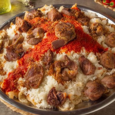 طبق فتة مع ربع لحم كندوز