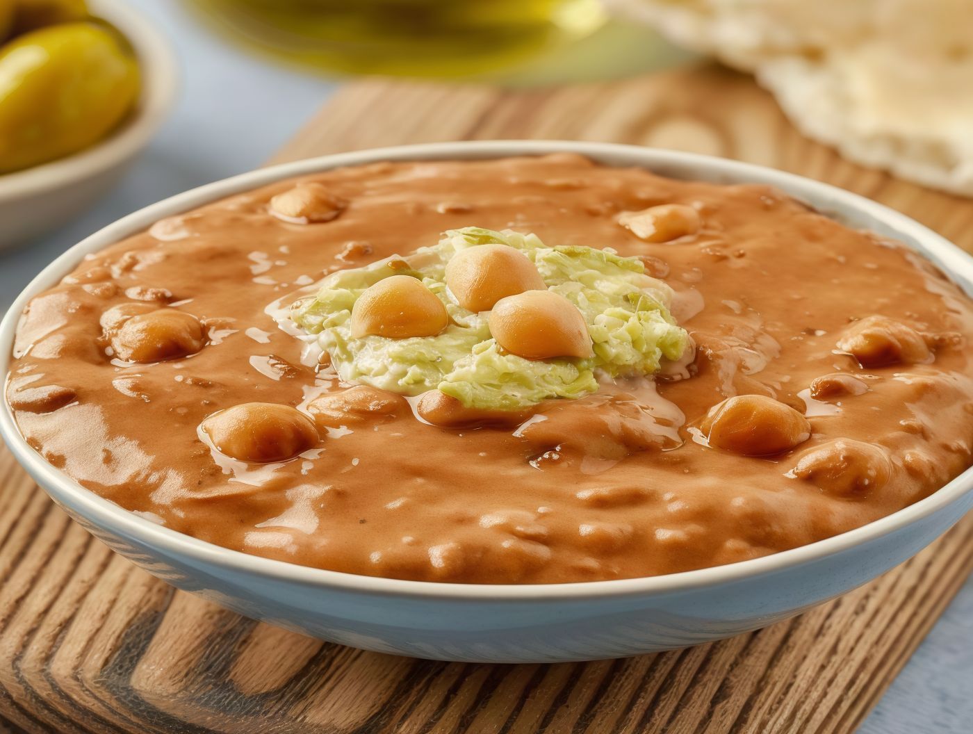 Foul With Chickpeas Sandwich