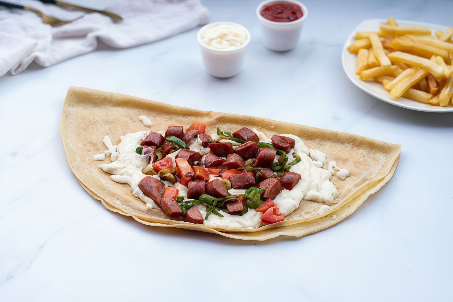 Hot dog crepe