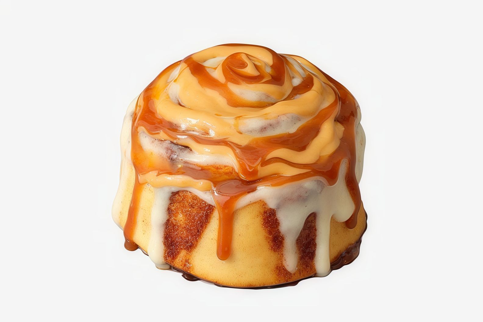 Cinnamon with caramel sauce