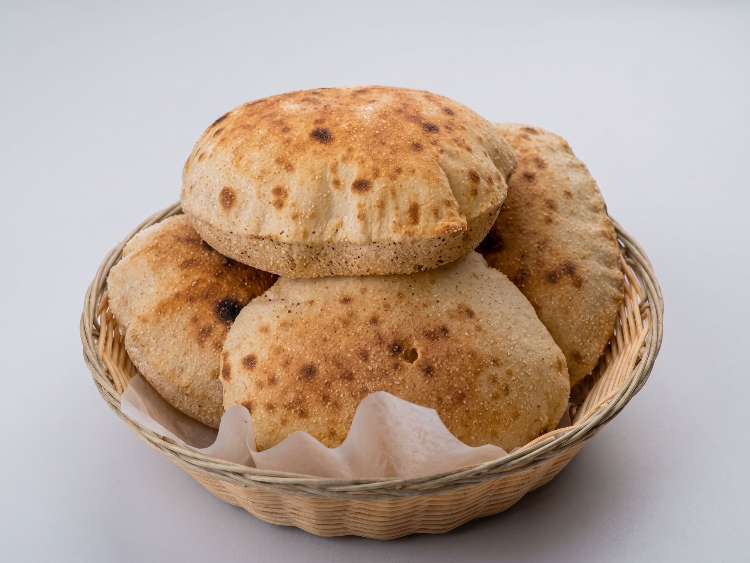 Plate of 7 Baladi bread loaves