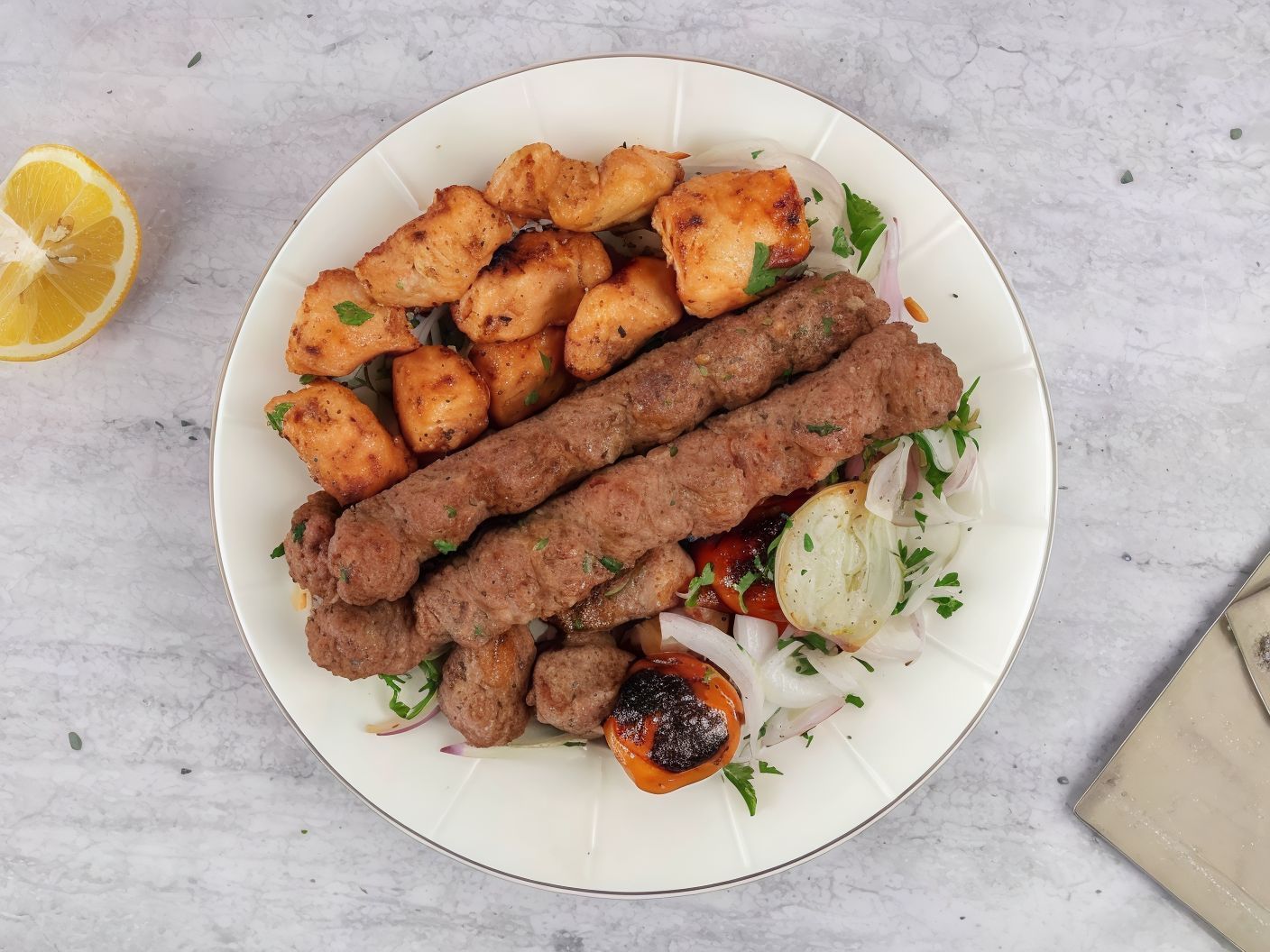 Mix Meal 1/8 Kebab, 1/8 Kofta, 1/8 Shish Tawook