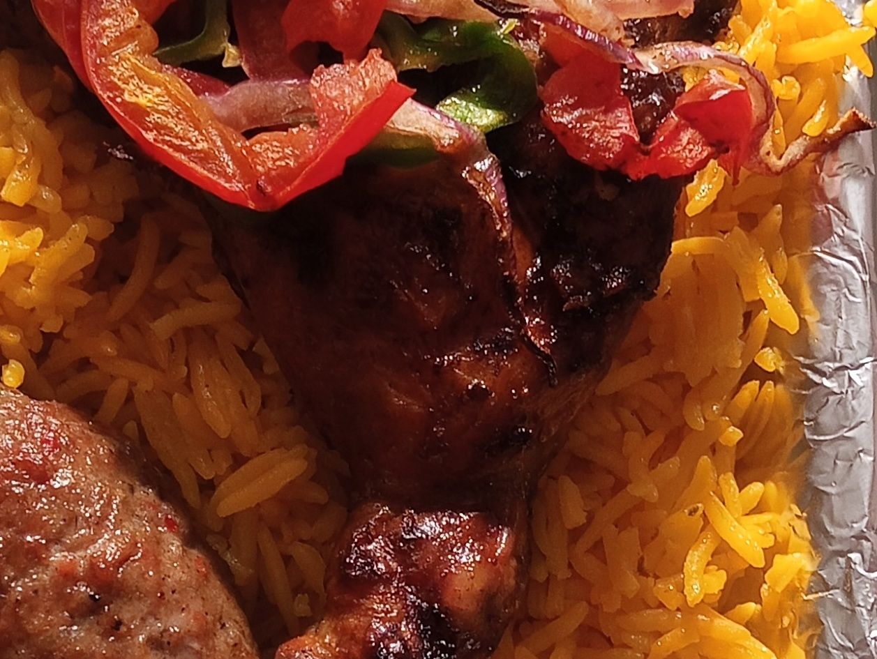 Quarter Chicken, Kofta Piece And Rice