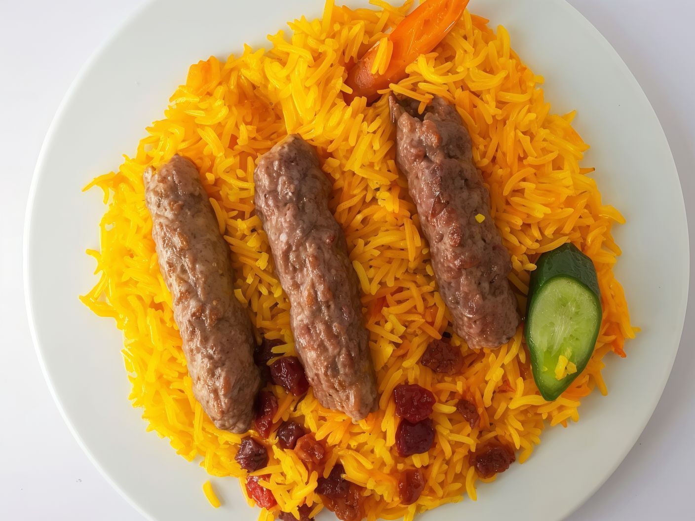 One-eighth Kofta, rice , salad