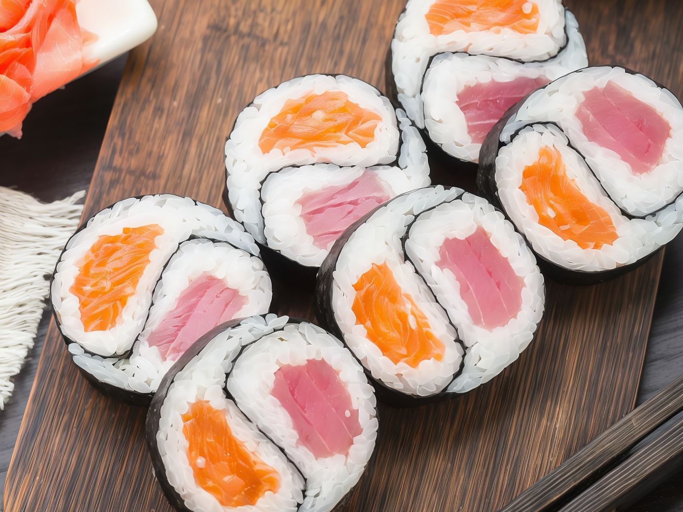 Mix Futo Maki Salmon Tuna 5 Pieces