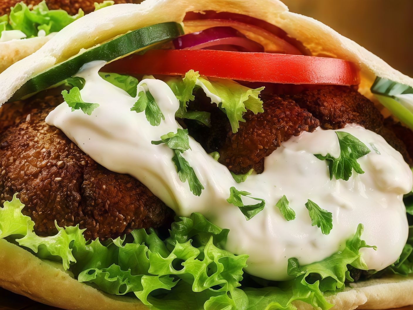 Mushroom With Falafel Sandwich
