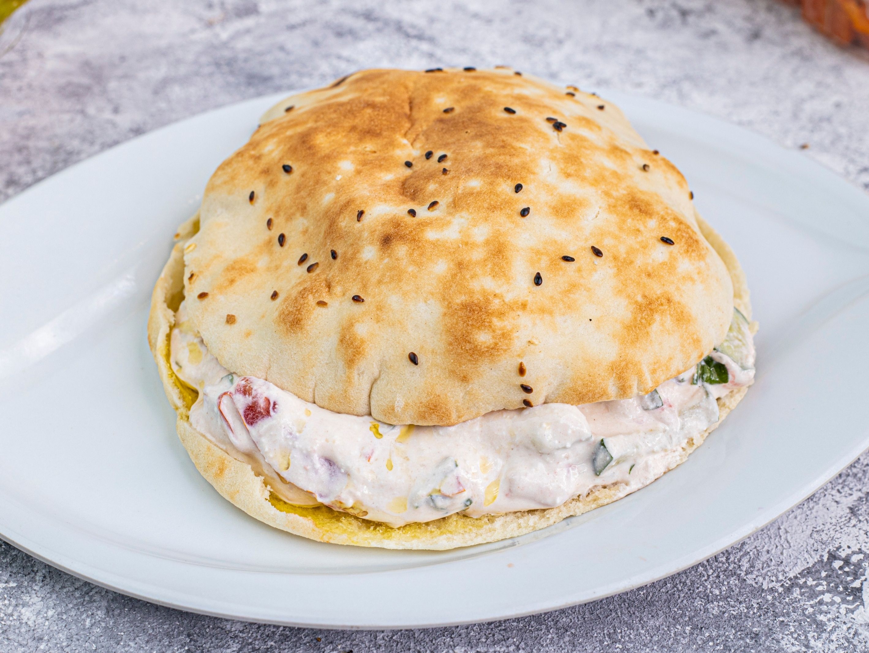 White cheese sandwich with tomato
