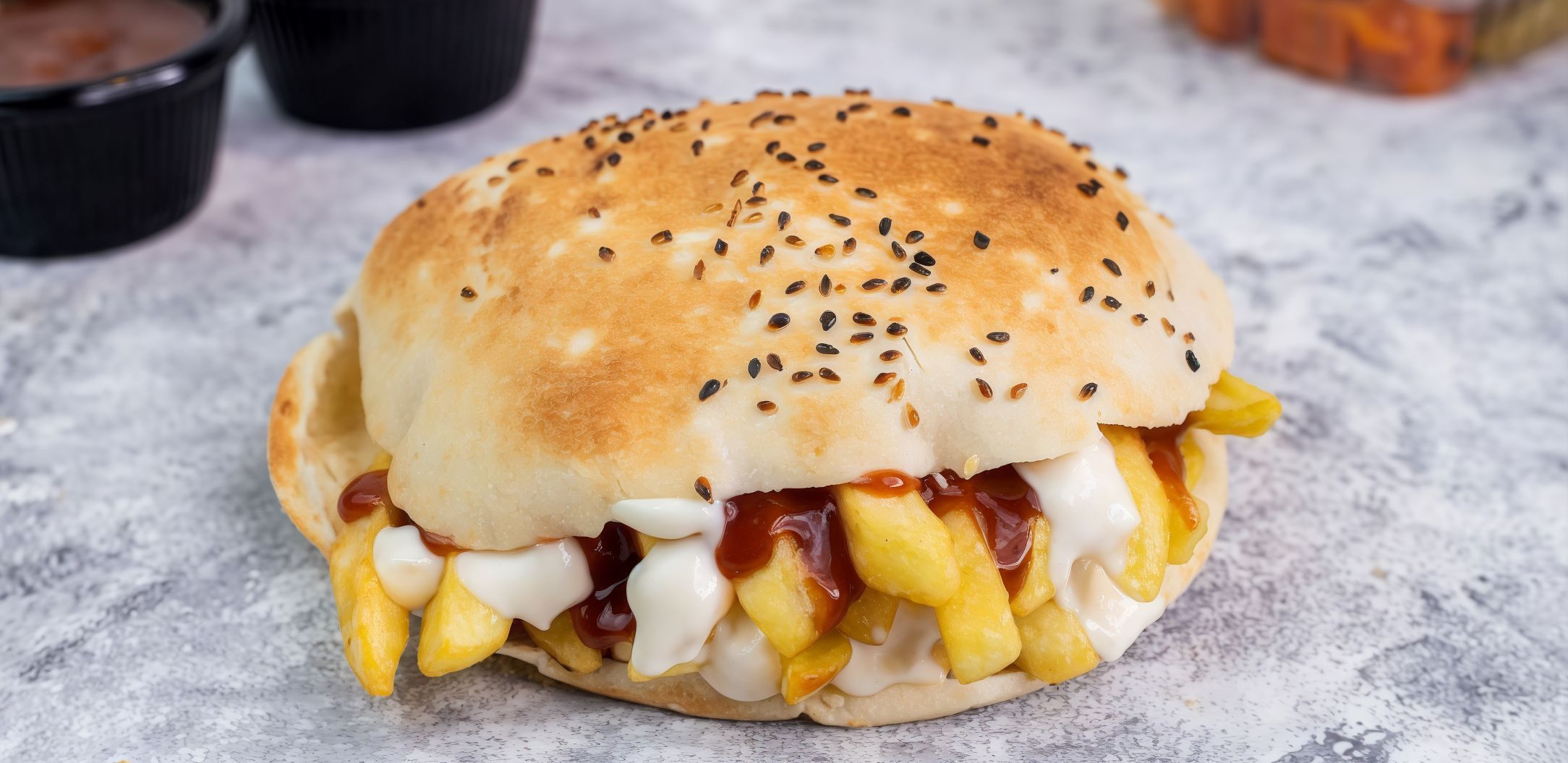 French Fries with Ketchup and Mayonnaise (shami)