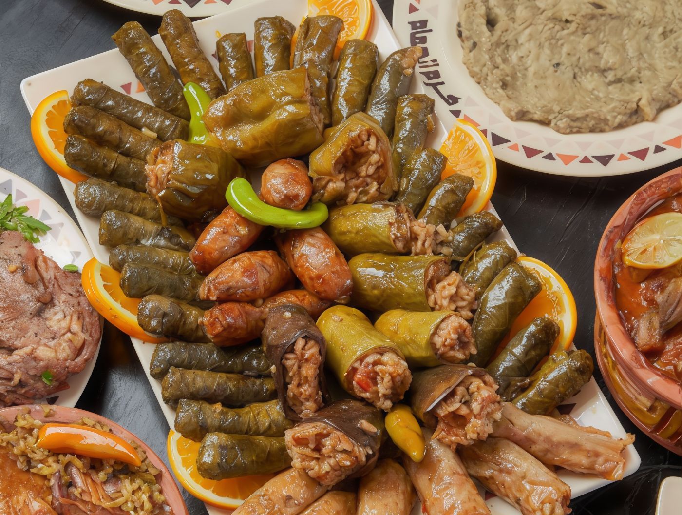 Mahshi Vine leaves with lamb Ribs, Turkish style