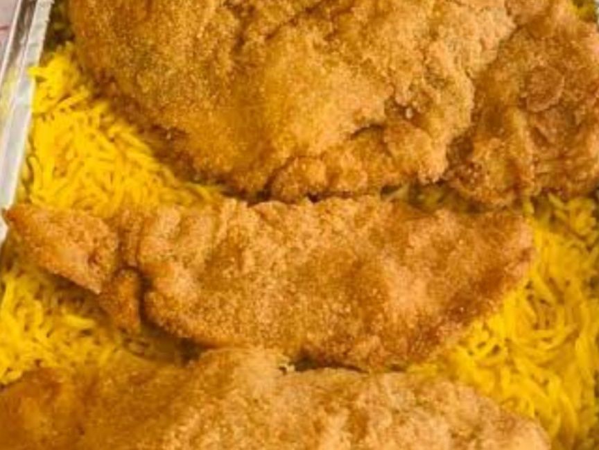 Fried chicken pané meal