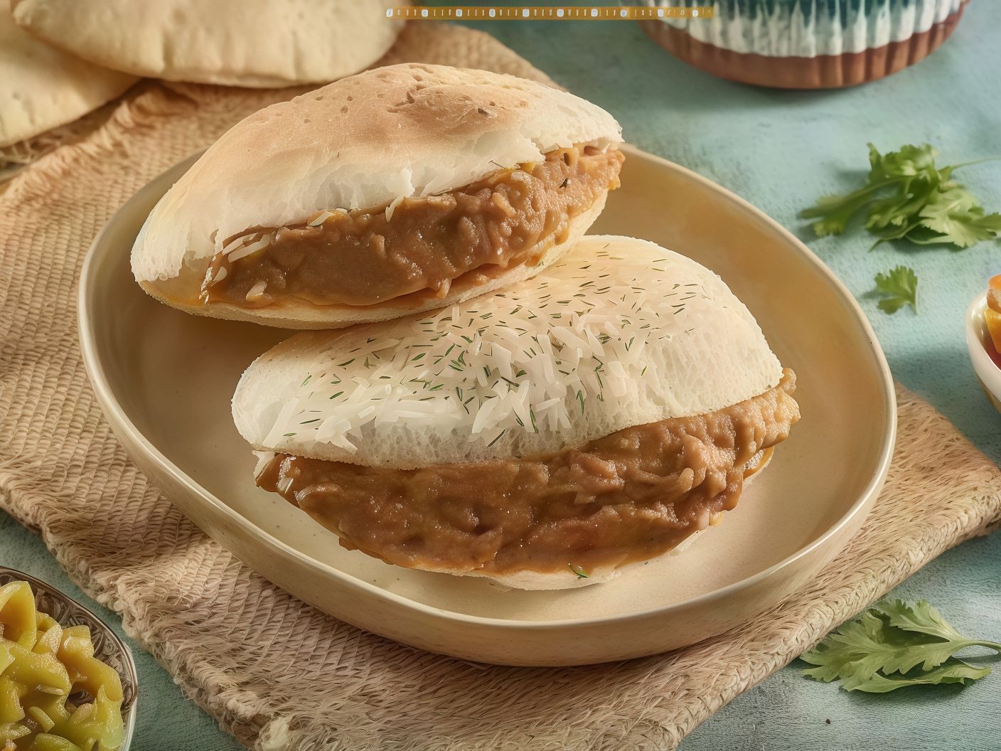 Foul Sandwich With Salsa Baladi