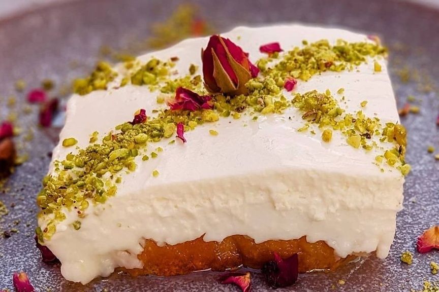 Quarter kilo basbousa with cream