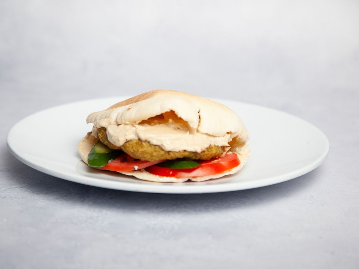 Falafel With Chickpeas Salad Sandwich