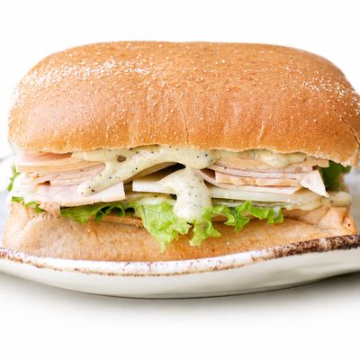 Smoked turkey square bread.