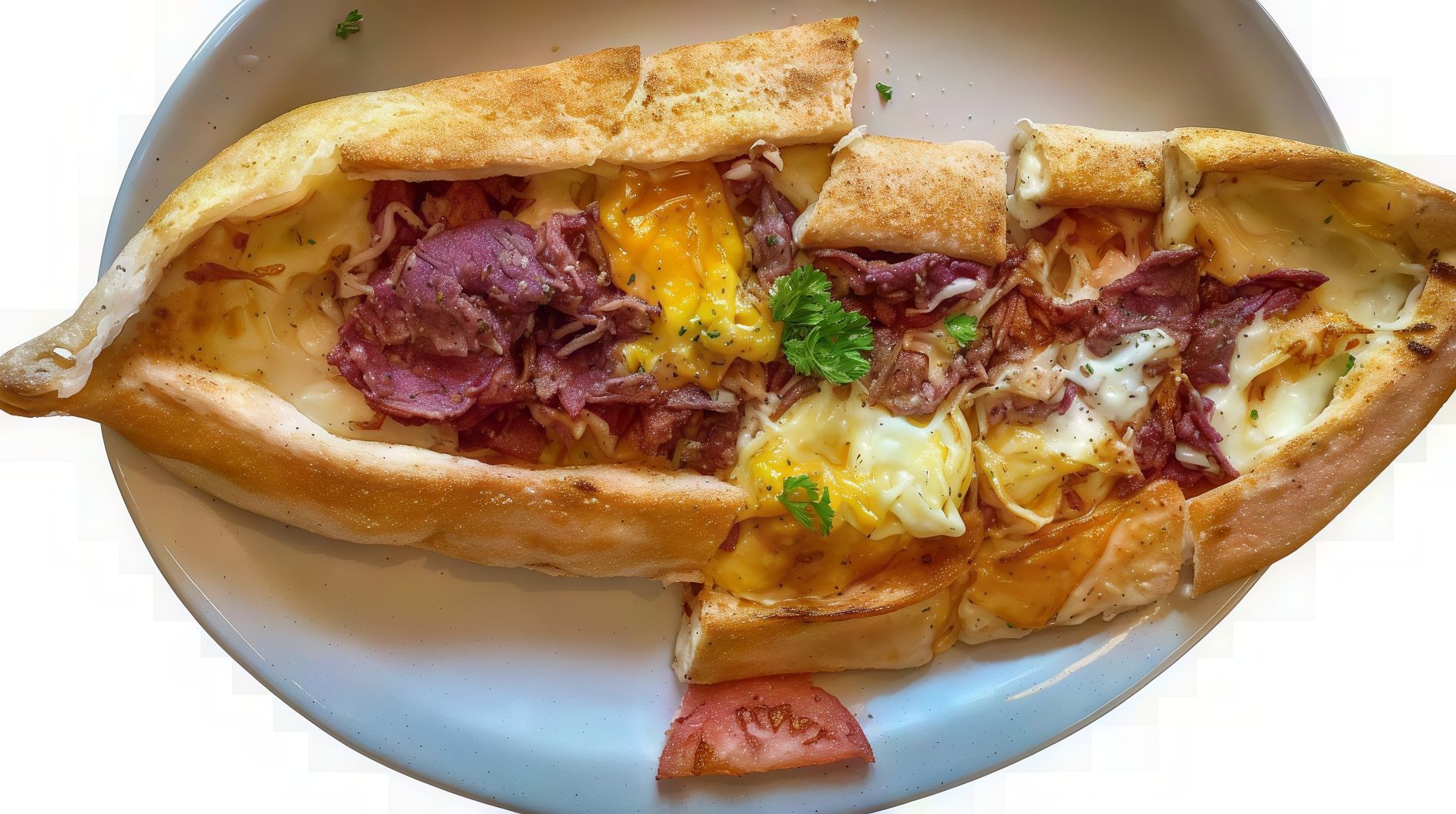Pastrami And Mozzarella Manoucheh