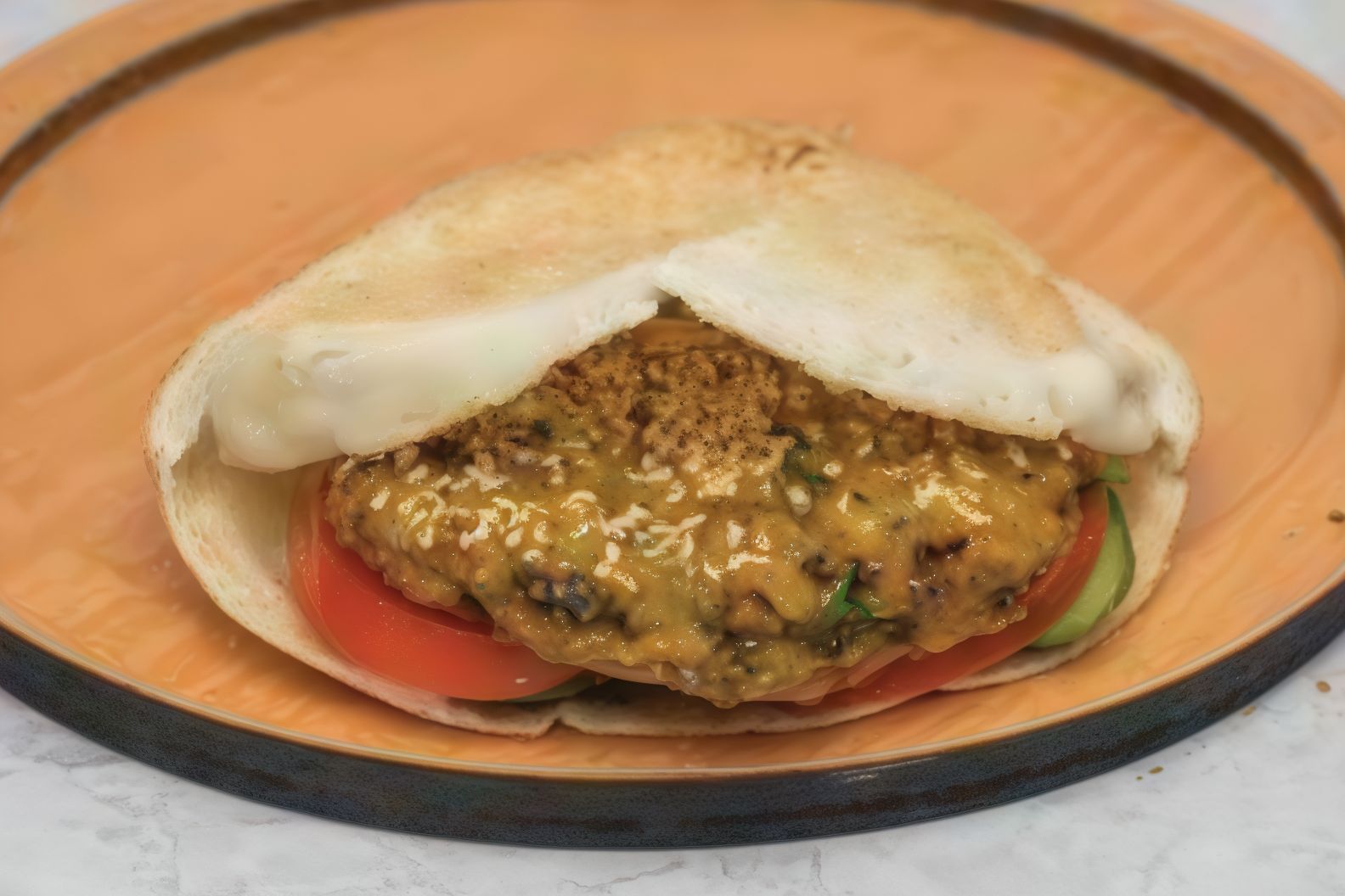 Taamia and Egg Sandwich
