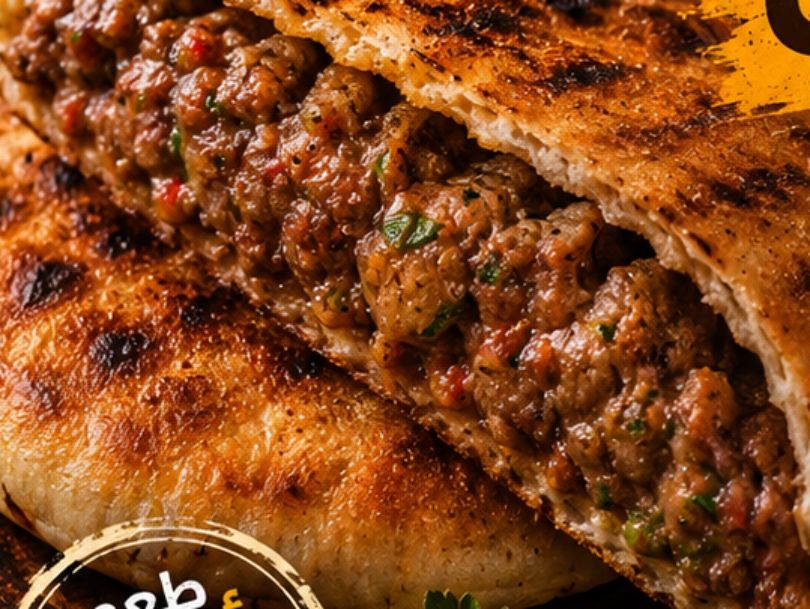 Hawawshi bread on charcoal