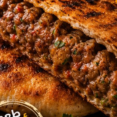 Hawawshi bread on charcoal