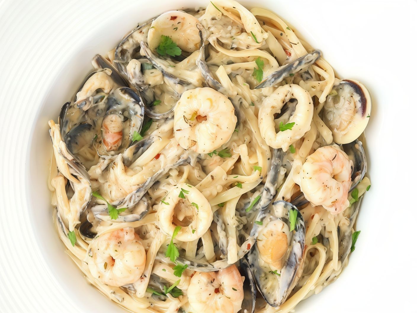 Creamy Seafood Noodles - Medium