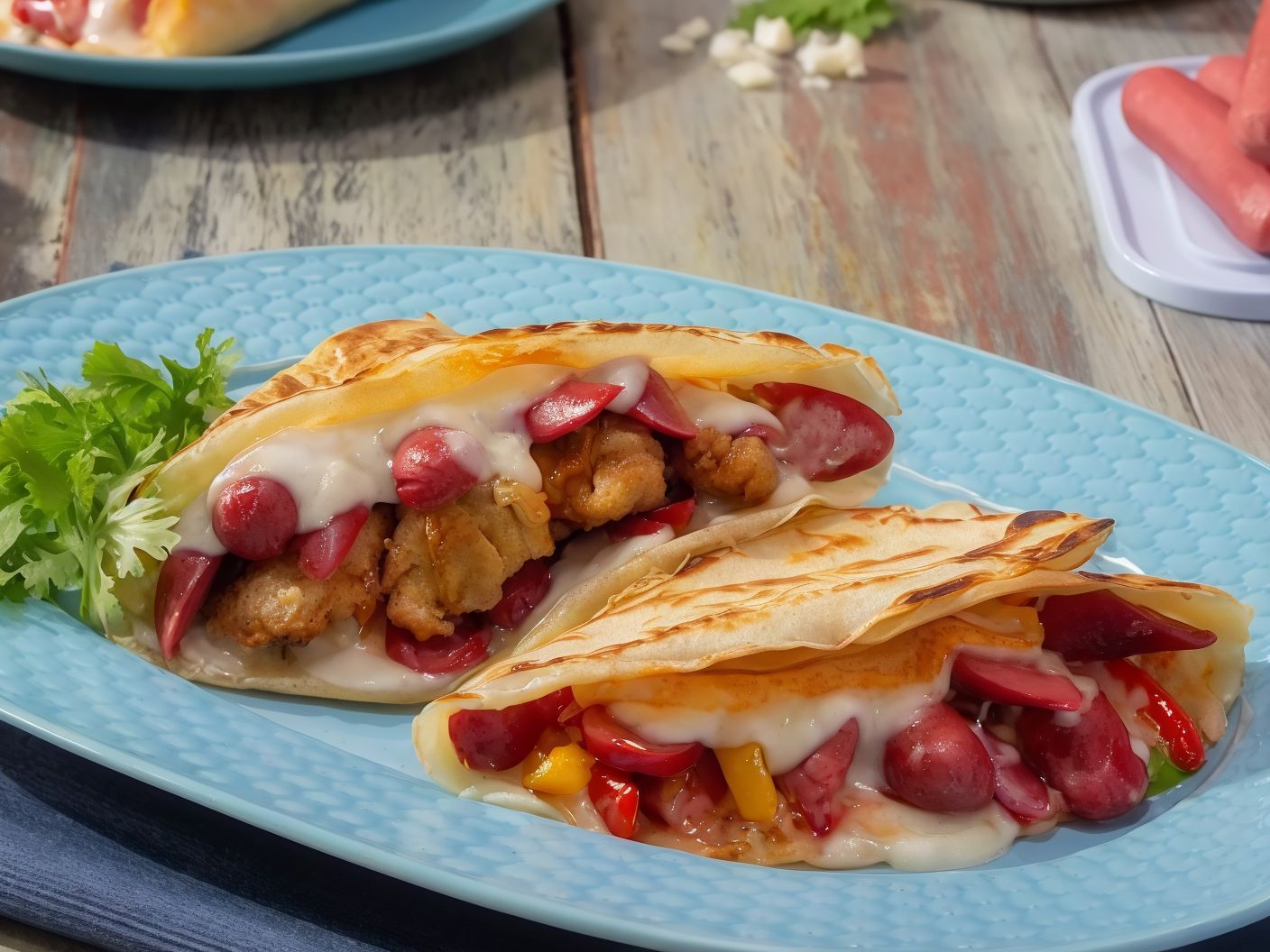 Crispy and hot dog crepe