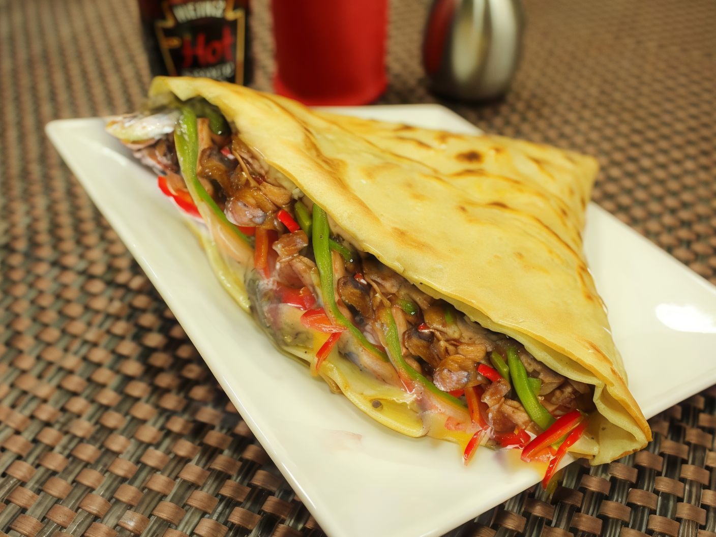 Chicken fajita crepe