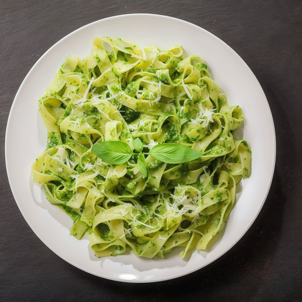 Fetfucini Pesto And Chicken Pasta