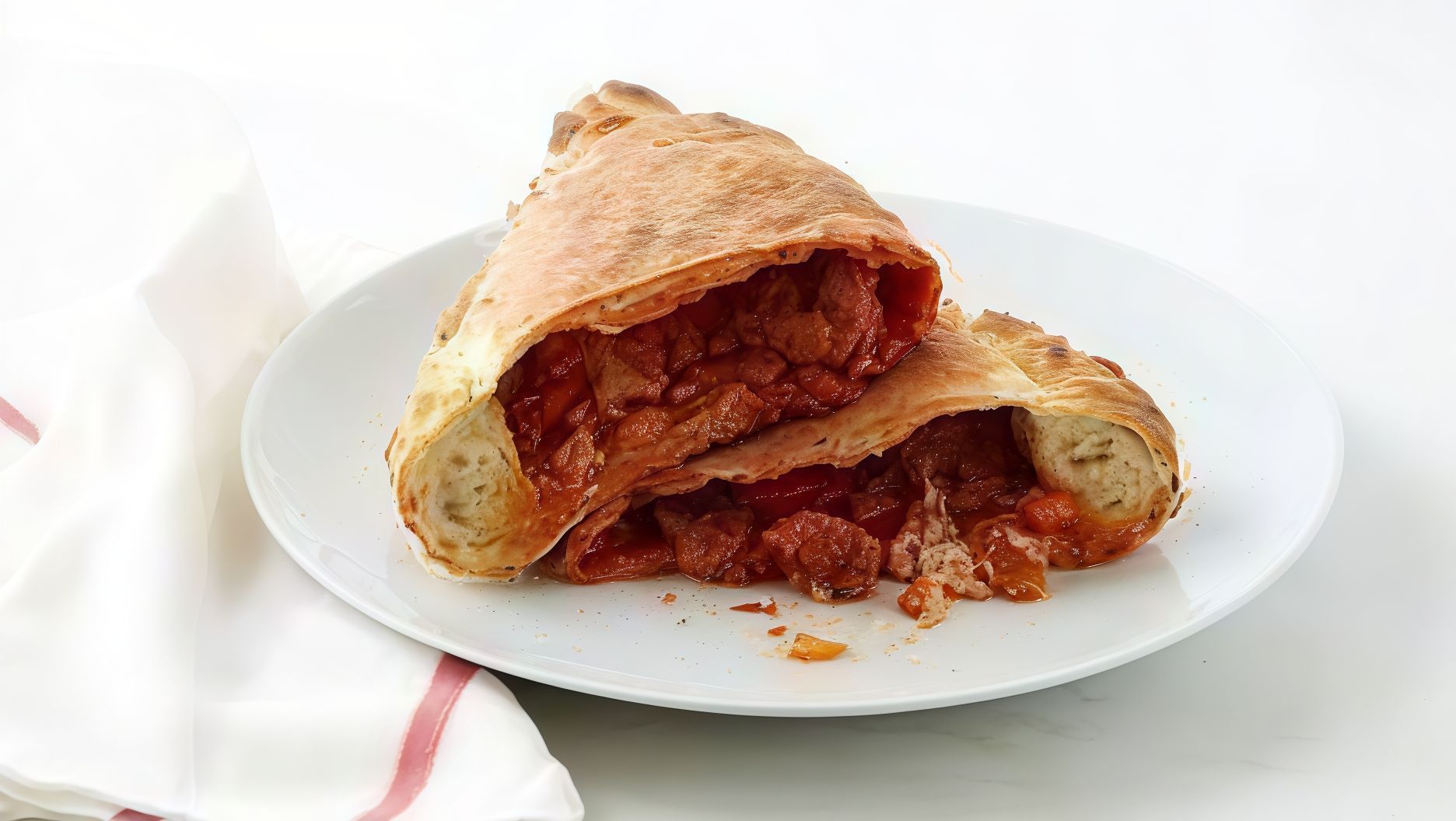 Calzone with Meat Pizza
