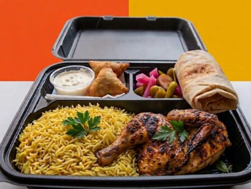 Half grilled chicken