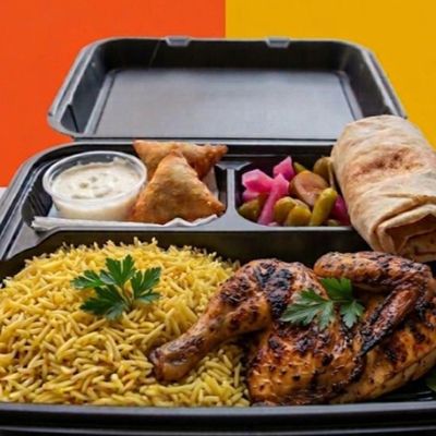 Half grilled chicken