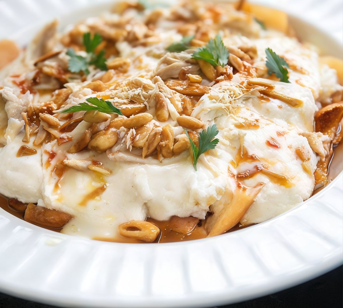 Ghee fatteh with chicken meal