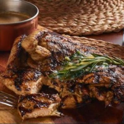 Herbs Garlic Poussin Desosse with Pasta