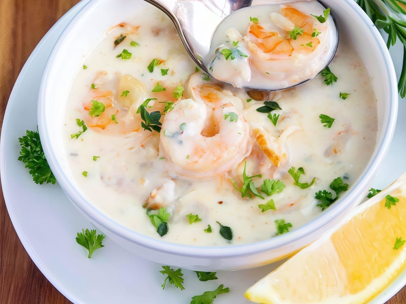 shrimp with cream soup