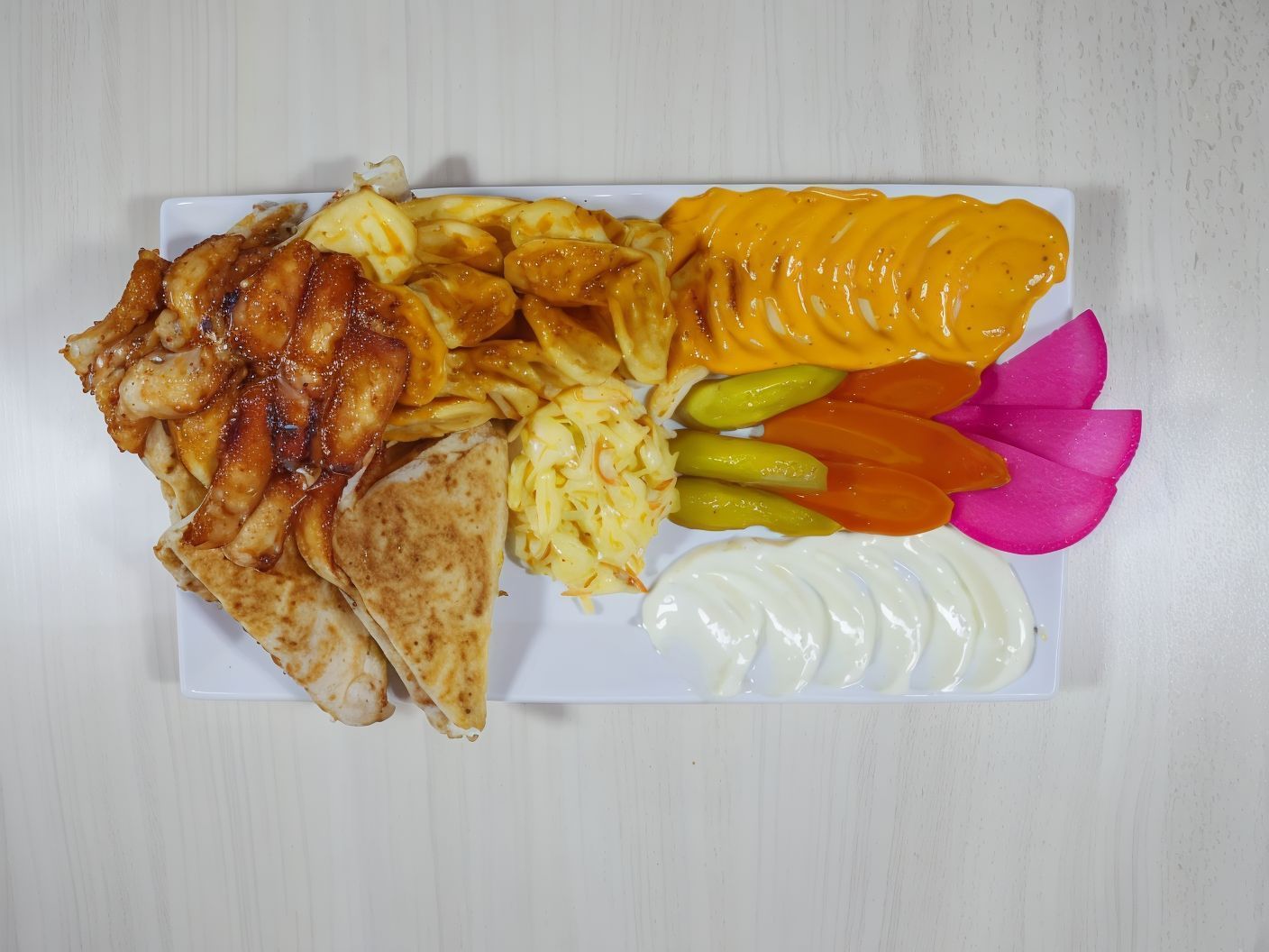 Arabian Chicken Shawerma With Mozzarella Cheese Meal