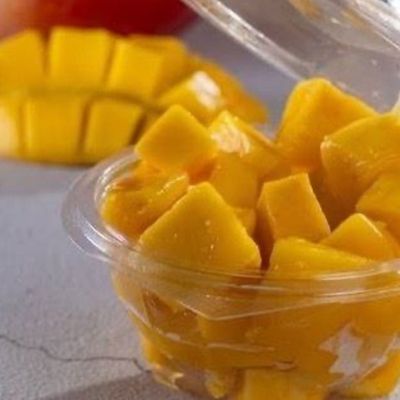 sliced mango dish